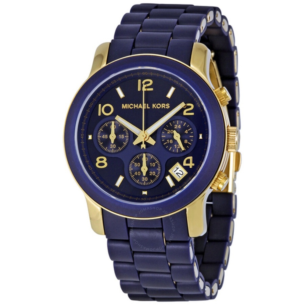 MICHAEL KORS “RUNWAY” MK5316 NAVY SILICONE WATCH
